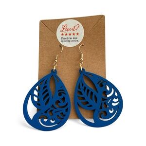 Blue Leaf Drop Fashion Earrings